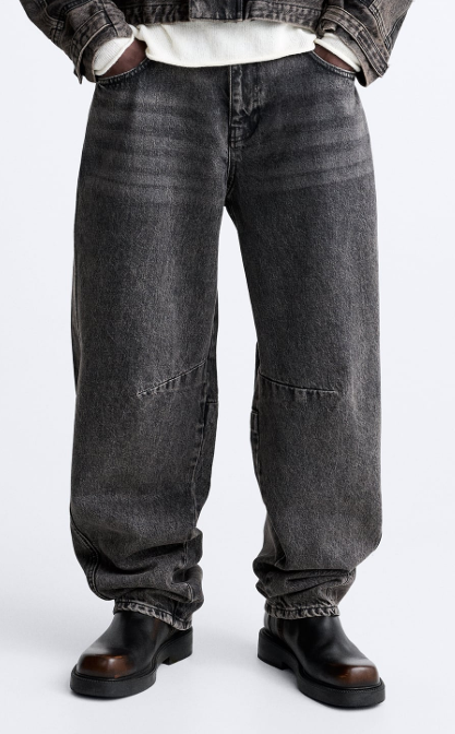 Contrast faded jeans