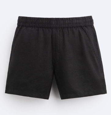 Elasticated waist 100% linen shorts